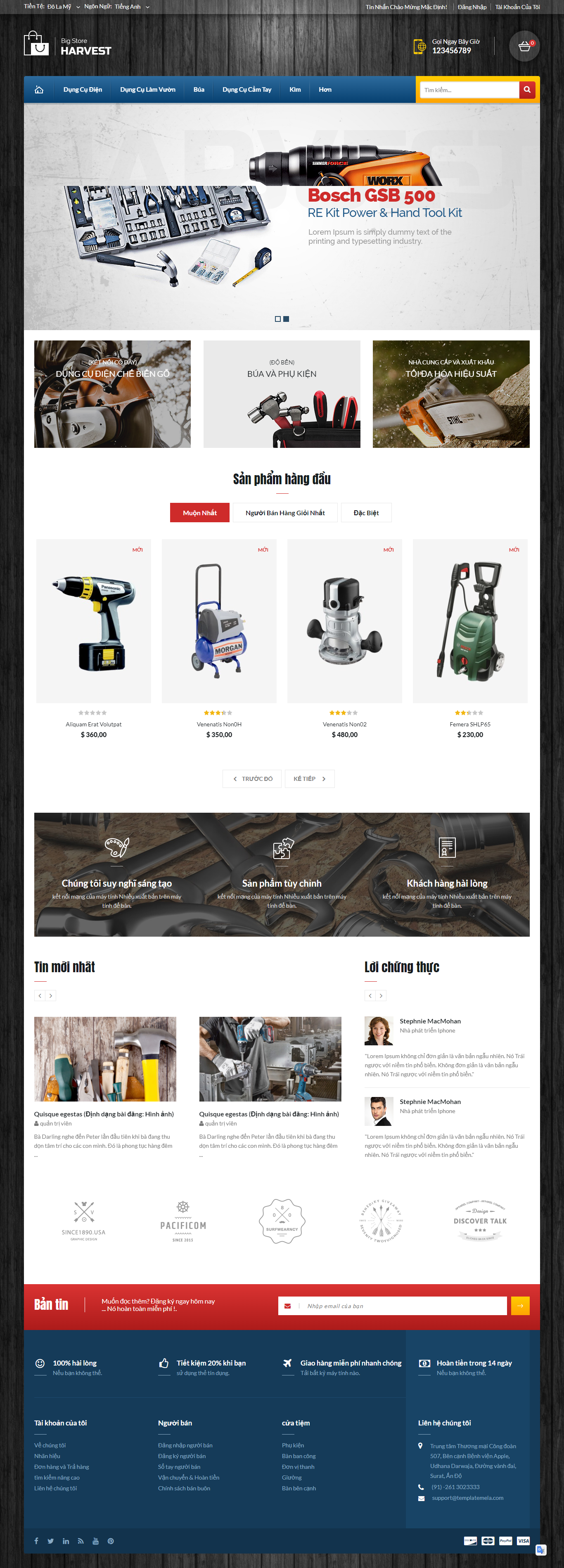 Mẫu website  thiết bị điện 007