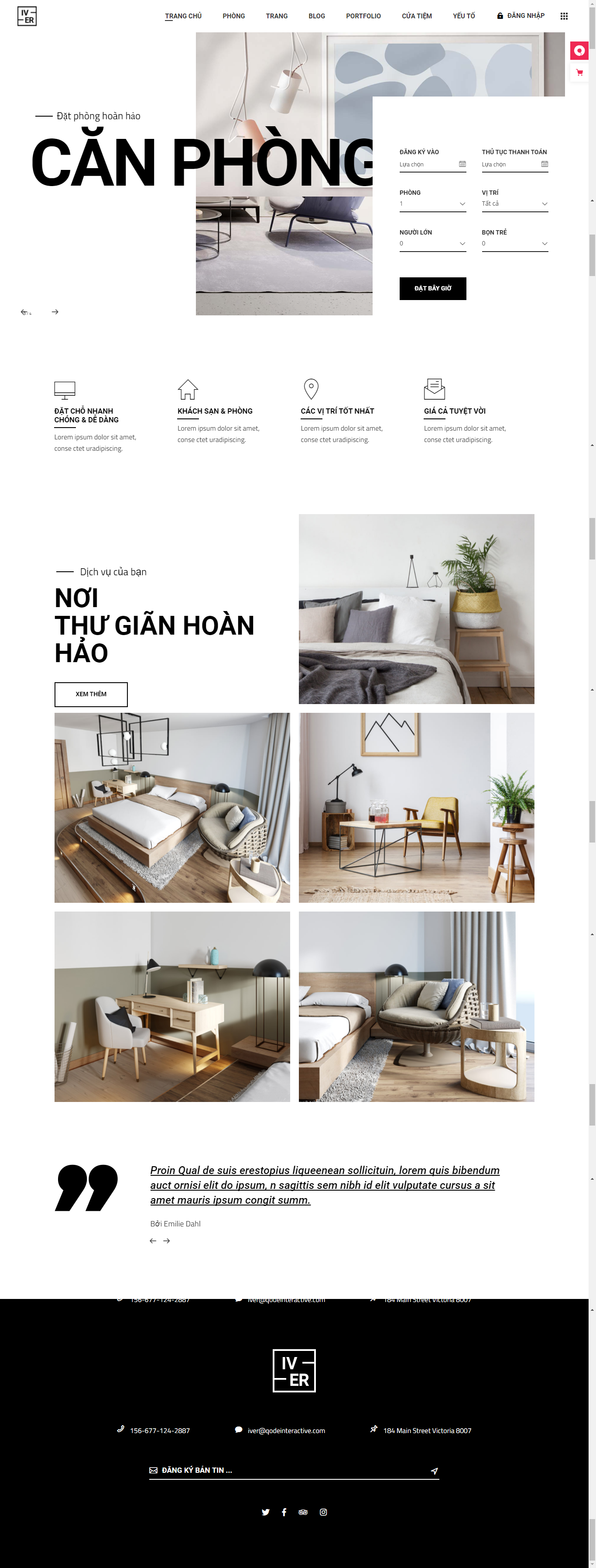 Mẫu website  khách sạn 007