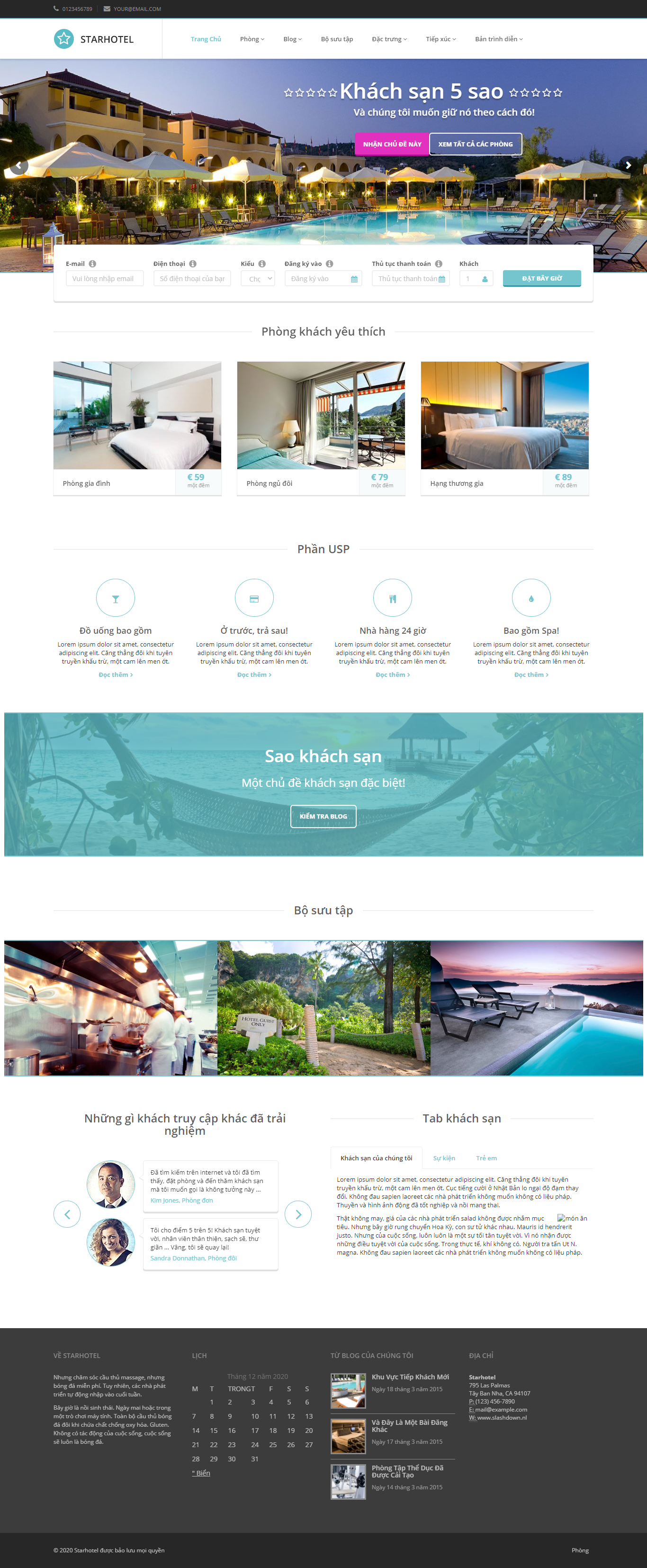 Mẫu website  khách sạn 008